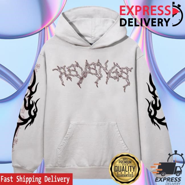 Official City Morgue Merch Revenge X City Morgue Lightning Logo Cerberus Pullover Sweatshirt Cement/Red City Morgue Clothing