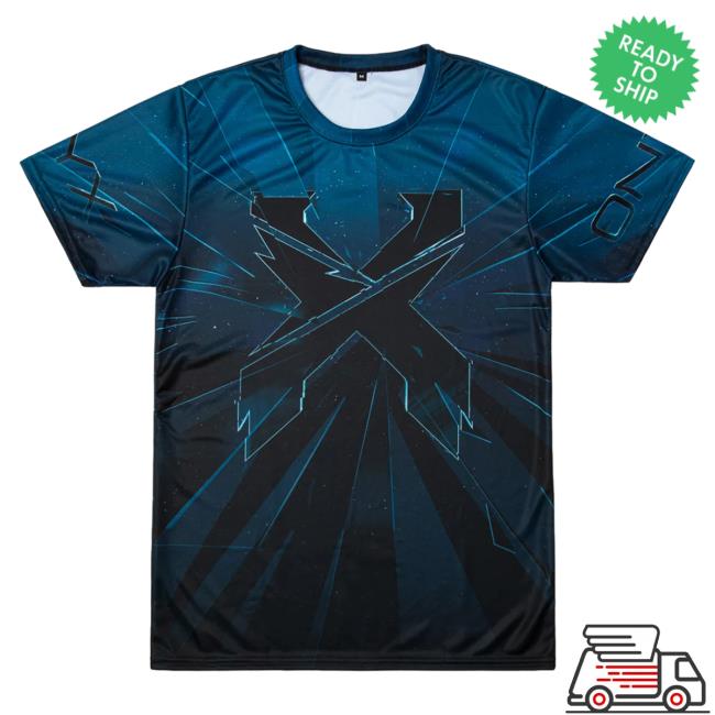 Official Excision Merch Onyx Dye Sub Hot Shirt Blue/Black