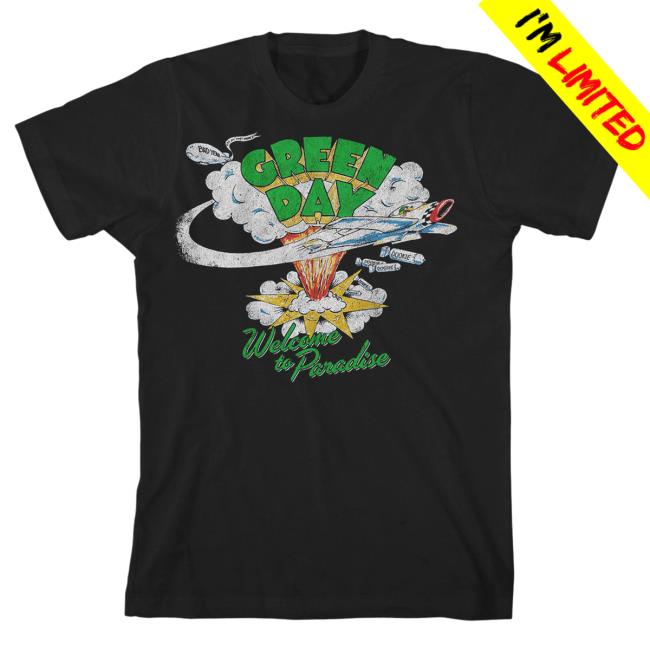 Official Green Day Merch Store Shop Green Day Welcome To Paradise Crewneck GreenDay