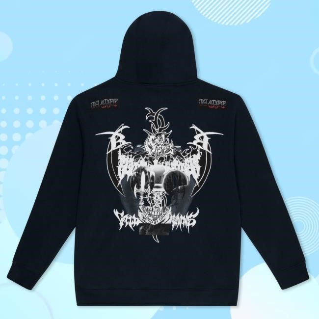 Official Bladee Merch Store Bladee Cv Anchor Navy Hooded Sweatshirt