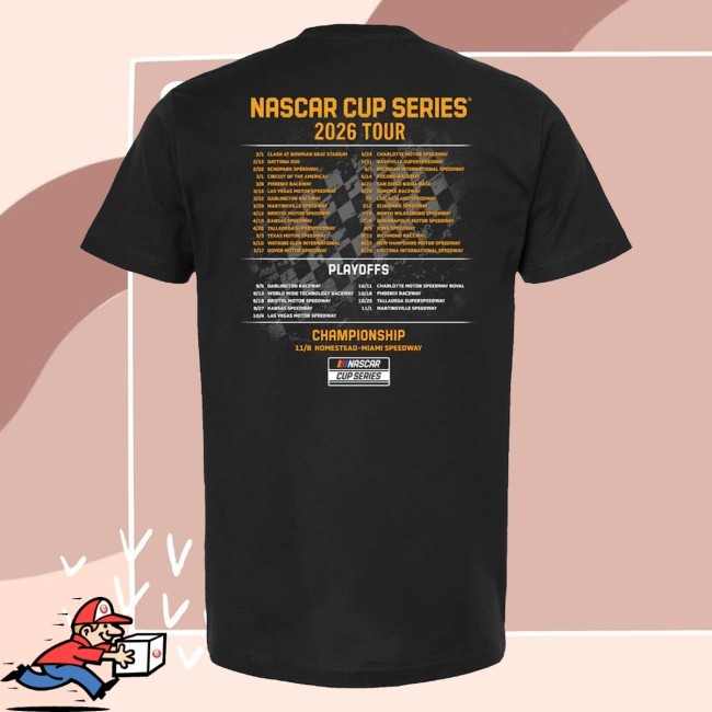 Official Nascar Checkered Flag Sports Black 2026 Schedule Tee - Nascar Shop