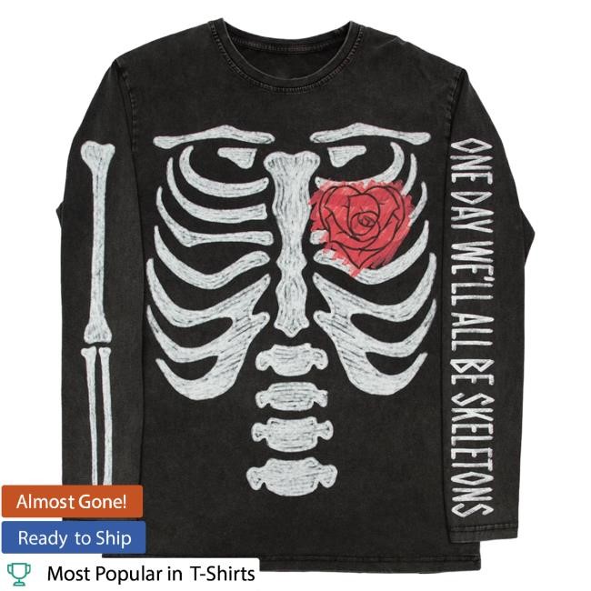 Official Beautiful Bastard Merch Store Philip DeFranco One Day We'll All Be Skeletons Black Long Sleeve Tshirt