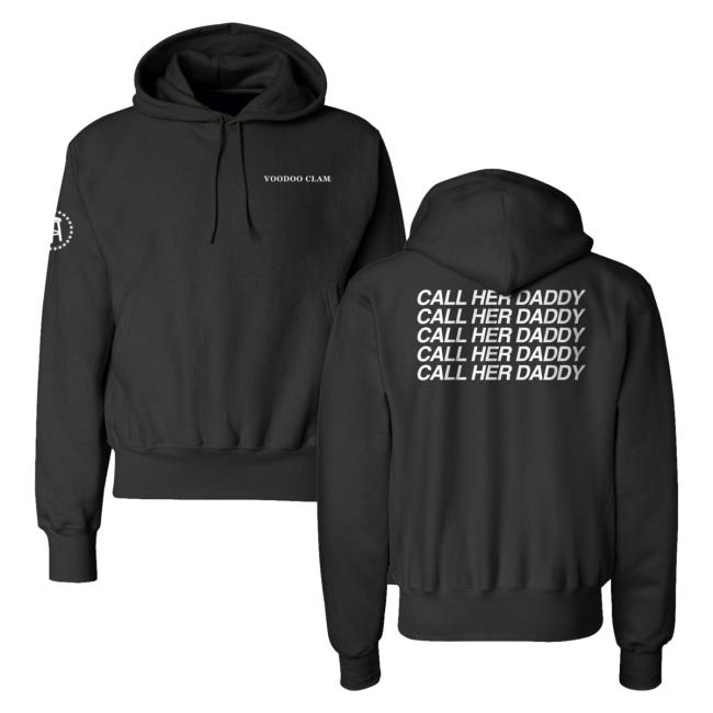 Official Call Her Daddy Apparel Clothing Store Shop CHD Merch Voodoo Clam Black Hooded Sweatshirt CallHerDaddy