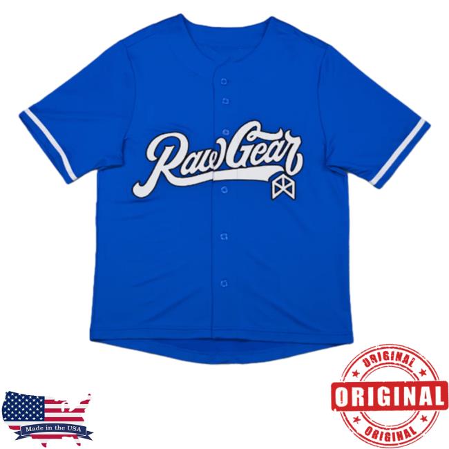 Official Rawgear Merch Varsity Baseball Jersey Blue Shirts