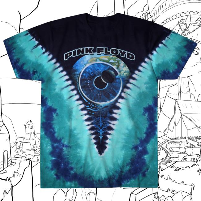 Official Merch Bar Pink Floyd Store Shop Pink Floyd Pulse V Tie-Dye Shirt New PinkFloyd Merchbar