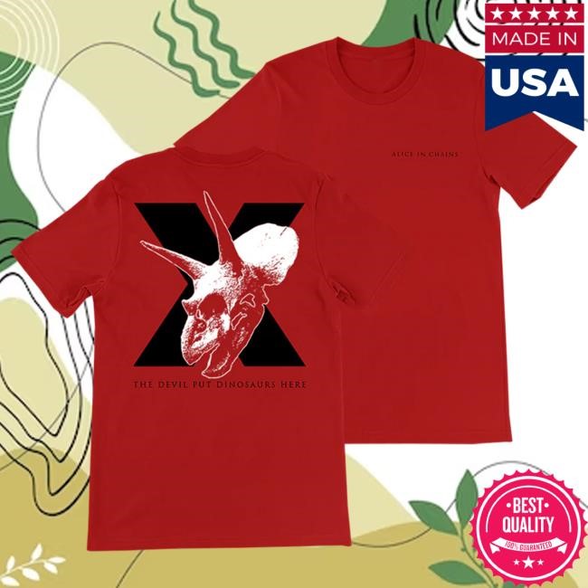 Official Alice In Chains Merch Shop X Dinosaur Red S/S Tee Alice In Chains