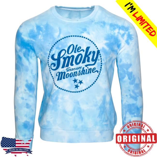 Official Ole Smoky Distillery Store Ice Tie Dye Crew Blue Tie-Dye