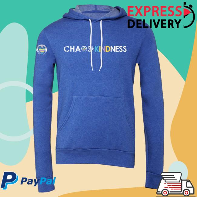 Official Chaos And Kindness Store Chaos & Kindness Logo Hooded Sweatshirt Heather Royal
