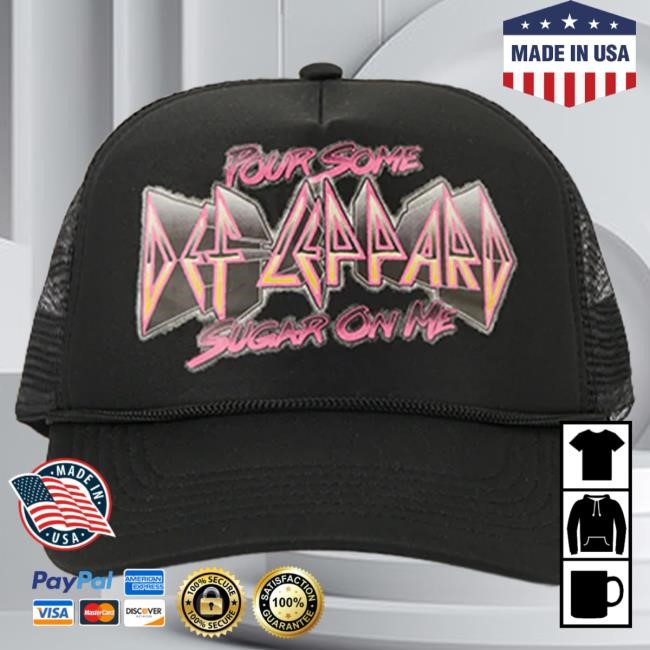 Official Def Leppard Merch Pour Some Sugar On Me Trucker Hat