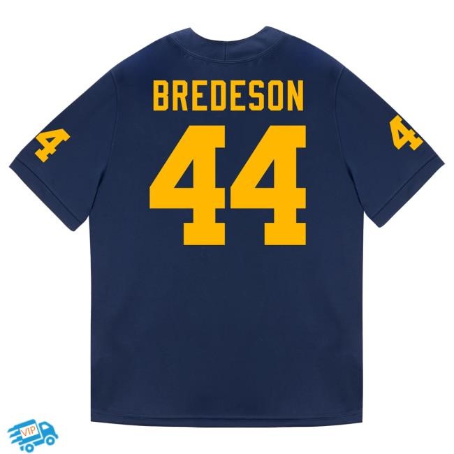 The M Den Michigan Wolverines #44 Max Bredeson Student Athlete Blue Football Jersey Hot Shirt