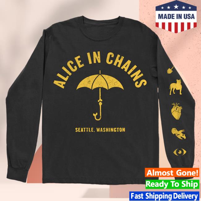 Official Alice In Chains Merch Store Umbrella Black Long Sleeve Shirt 2023 Aliceinchains