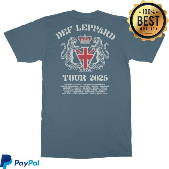 Official Def Leppard Merch Let’s Get Rocked 2025 Tour T Shirt