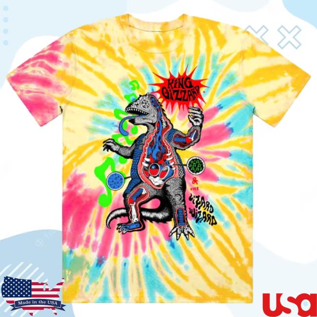 King Gizzard And The Lizard Wizard Lizard Anatomy Tie Dye New Tee
