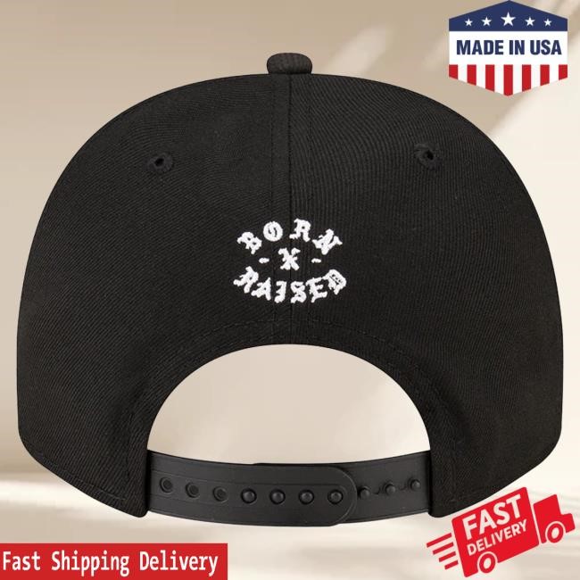Official Born X Raised Merch Born X Raised + Chiefs Pro Script A-Frame Snapback Cap: Black NFL 2025 Kickoff