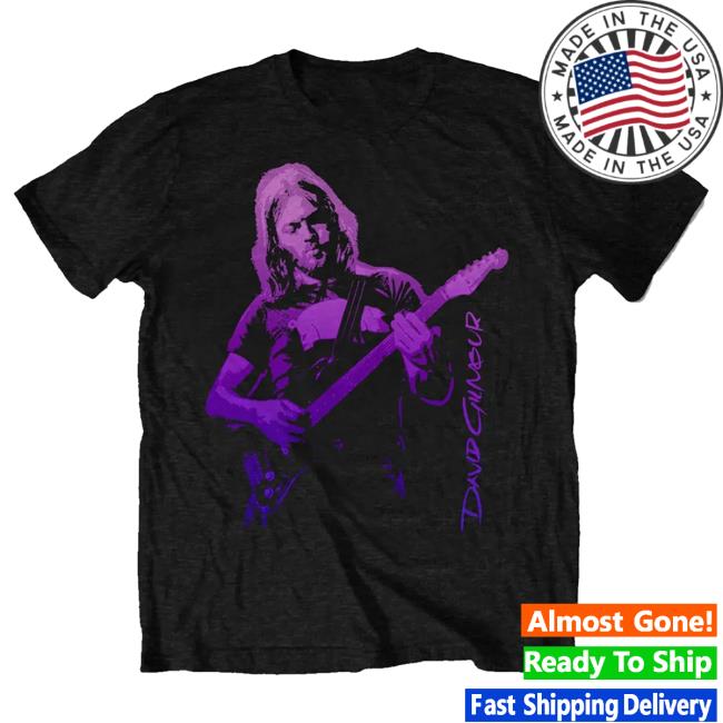 Official David Gilmour Store David Gilmour Pink Gradient Logo Unisex Black Popover Shirt DavidGilmour