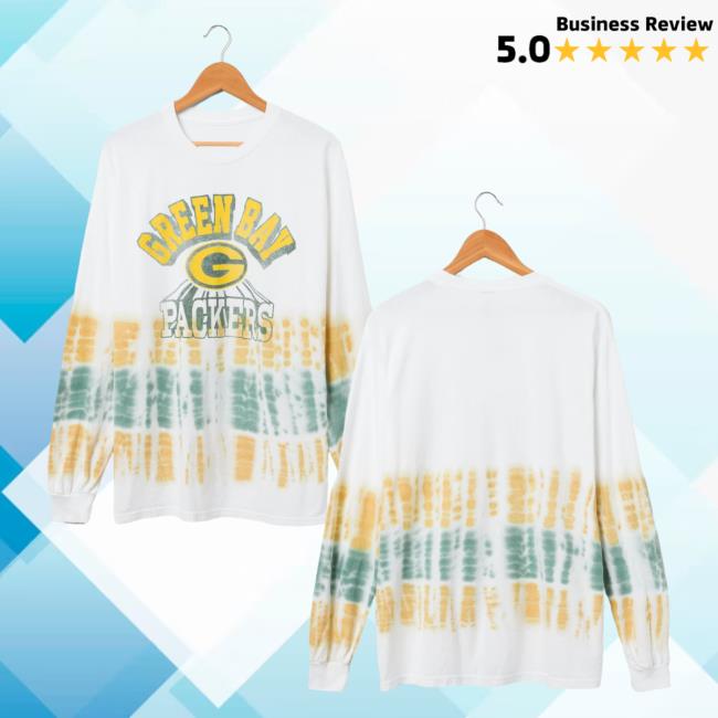 Official Junk Food Apparel Clothing Store Shop Tie-Dye Junkfoodclothing Green Bay Packers Tie Dye Long Sleeve Top Shirt