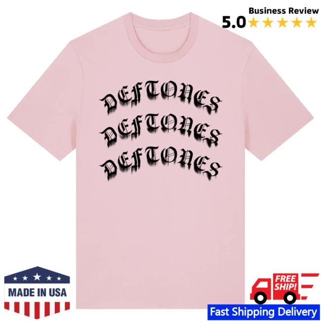 Official Deftones Merch Store Deftones Gothic Logo Pale Pink Hot Shirt Deftones Shop