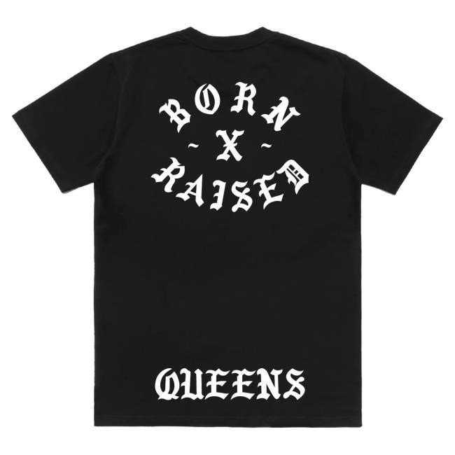 Official Born X Raised Queens Rocker Tees: Black