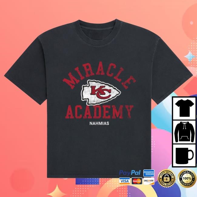 Official Fanatics Shop Store Merch Kansas City Chiefs Miracle Academy Unisex Boxy Hot Shirt - Black by NFL