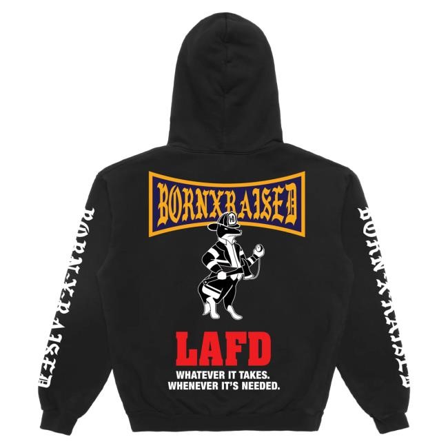 Official Born X Raised Merch Store Shop Born X Raised + Lafd Snooty Hoody: Black BornxRaised