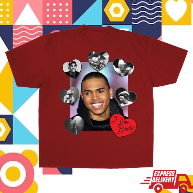 Official Chris Brown Merch Store Chris Brown I Love Breezy S/S Top Shirt Red