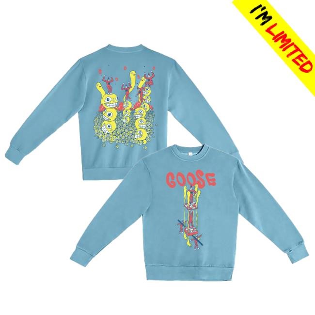 Official Goose The Band Merch Store Smiley Heads Crewneck Sweatshirt GooseTheBand