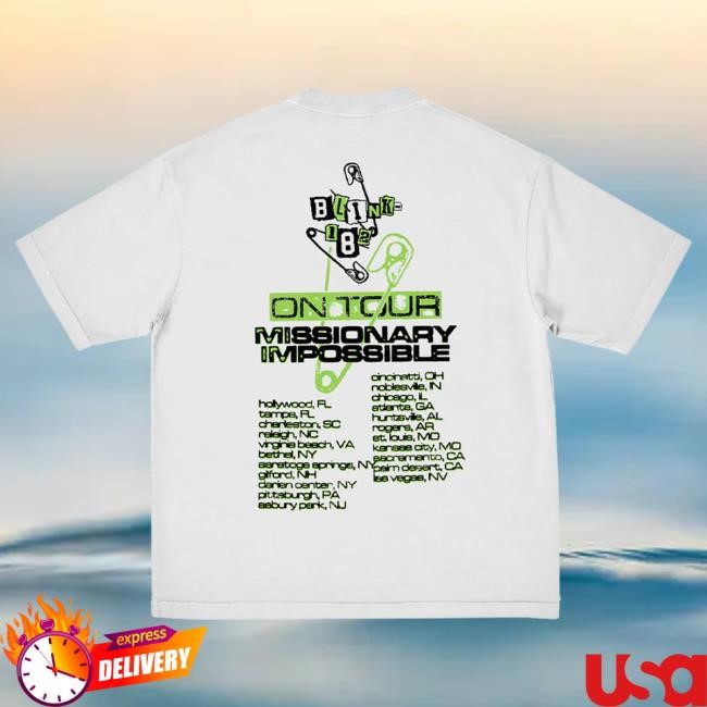 Official Blink 182 Merch Blink-182 White Skull 2025 Tour Hot Shirt