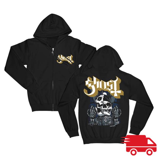 Official Ghost Band Rock Merch Store Shop Ghostband Papa Iv Aedificium Zip Up Attractive Hoodie