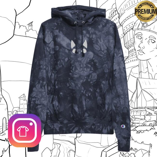 Yujin Clothing x Champion Amazed Cat Tie Dye Hoodies Navy