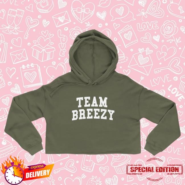Official Chris Brown Shop TEAM BREEZY ARCH CROP Hooded Sweatshirt ChrisBrown