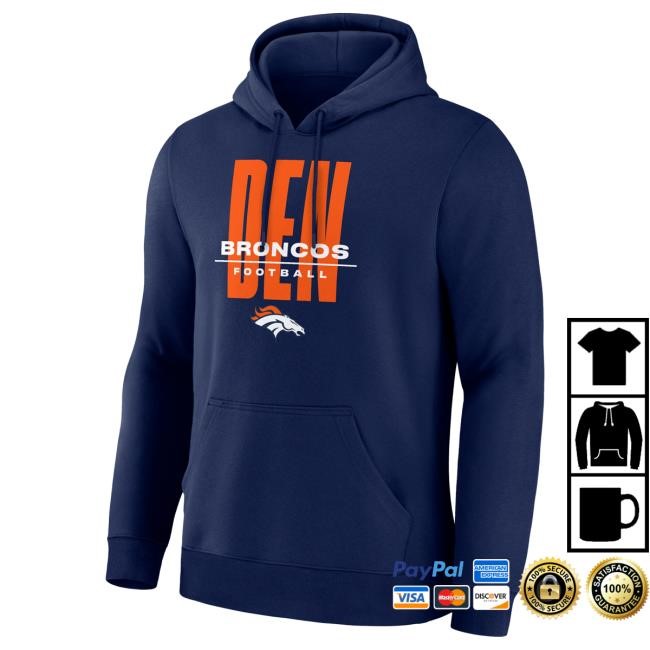 Official Denver Broncos Shop Men's Fanatics Navy Denver Broncos Right Tackle Legacy Pullover Hoodie DenverBroncos