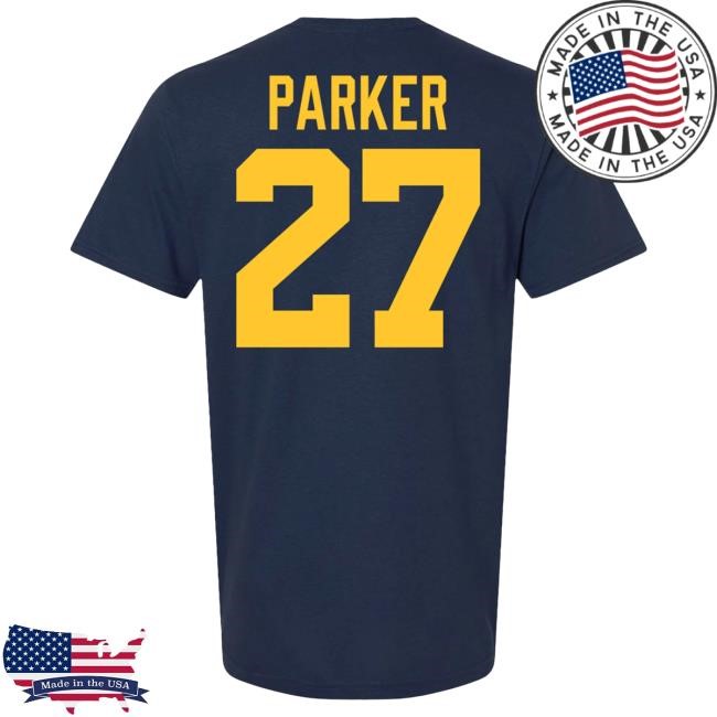 The M Den Michigan Wolverines #27 Jasper Parker Student Athlete Blue Football T Shirt