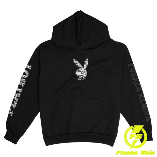 Official Fuerza Regida Merch Store Play Boy Fuerza Regida Cross Logo Hood - Black Fuerza Regida Clothing Shop FuerzaRegida PlayBoy