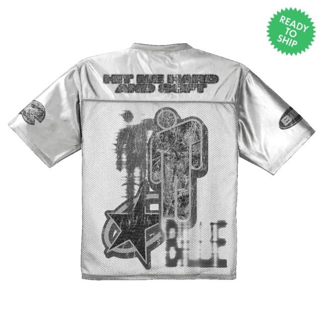 Official Billie Eilish Merch Store Billie Eilish Billie Bandana White Football Jersey Shirt