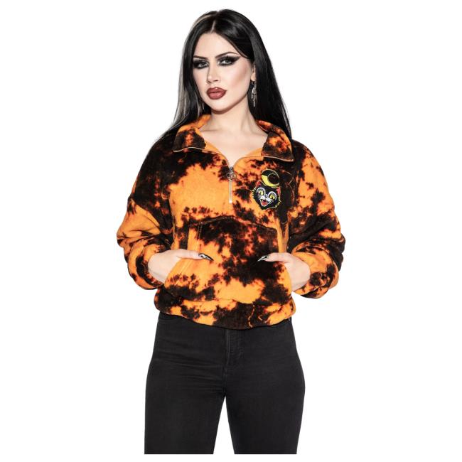 Blackcraft Cult Clothing Store BlackcraftCult Moonlight - Orange Lightning Zip Hood