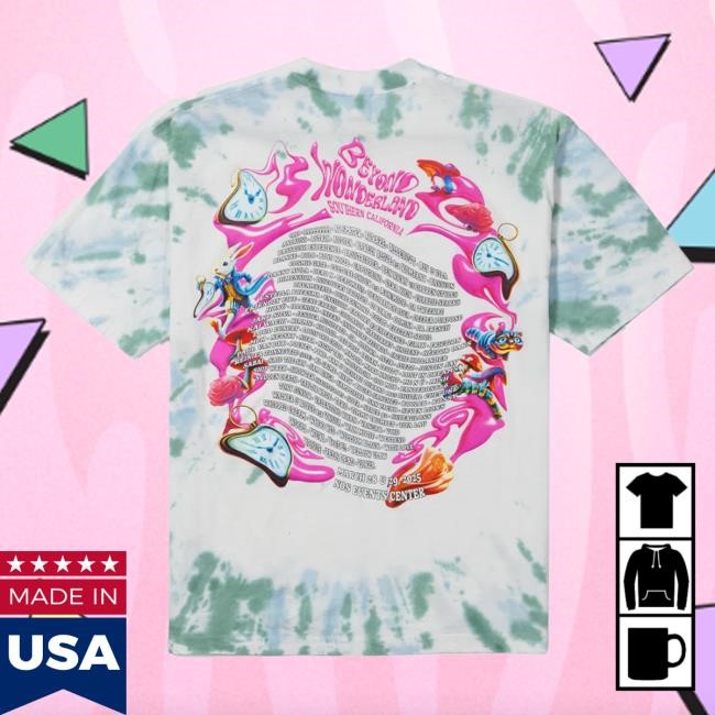 Official Insomniac Beyond Wonderland Scenic Tie Dye Lineup S/S New Shirt
