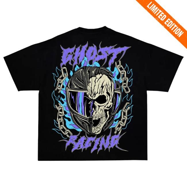 Official Ghost Racing Clothing Split Skull Helmet Pullover Hoodie - Black