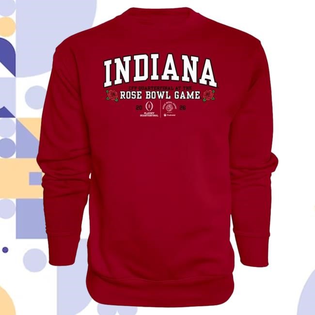 Blue 84 Indiana Hoosiers Mens Crimson 2026 Rose Bowl Game Twill Long Sleeve Crew | Rally House Official Merch Store Shop | RallyHouse