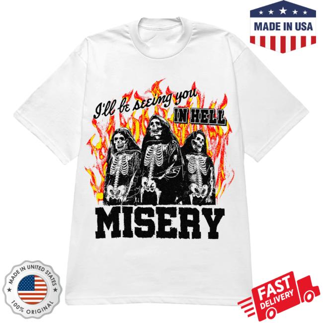 Official Misery Worldwide In Hell Graphic Print White Top Shirt