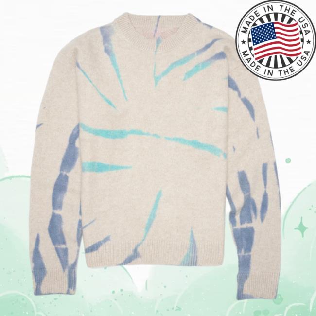 Official The Elder Statesman Clothing Cyclone Simple Pullover Hoodie White W/ Navy/Marina