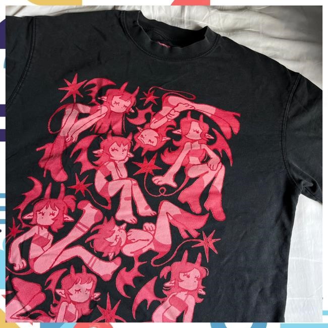Official Shlorp "DEMON GALS" Faded Raw Hem Shirt Official Shlorp "DEMON GALS" Faded Raw Hem Tees