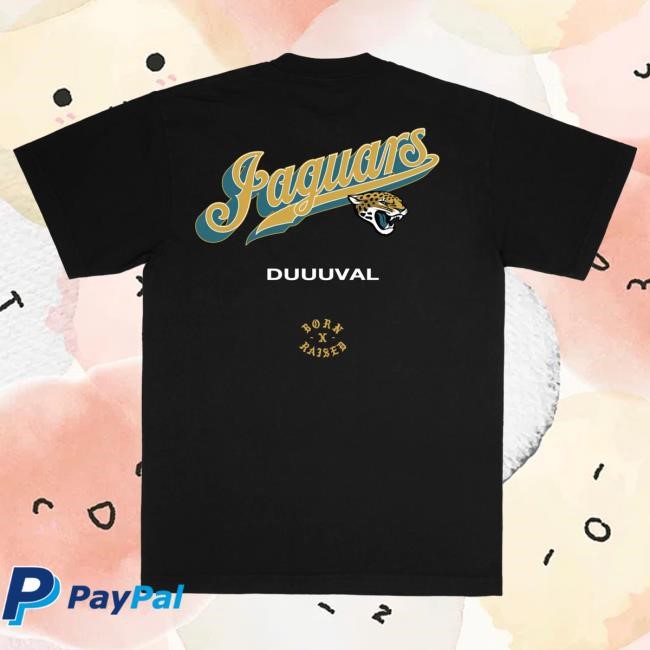 Official Born X Raised + Jaguars Pro Script T Shirt: Black NFL 2025 Kickoff