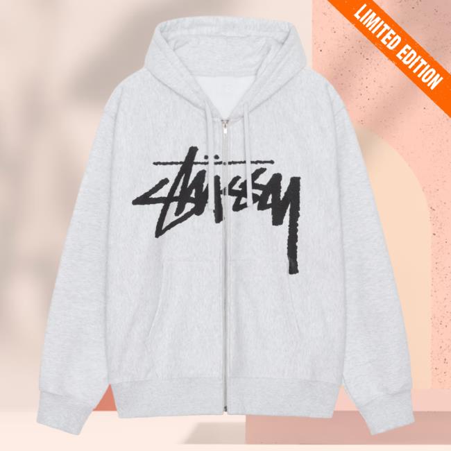 Stussy Clothing Store Shop Merch Venus Zip Up Hooded Sweatshirt Ash Heather Apparel