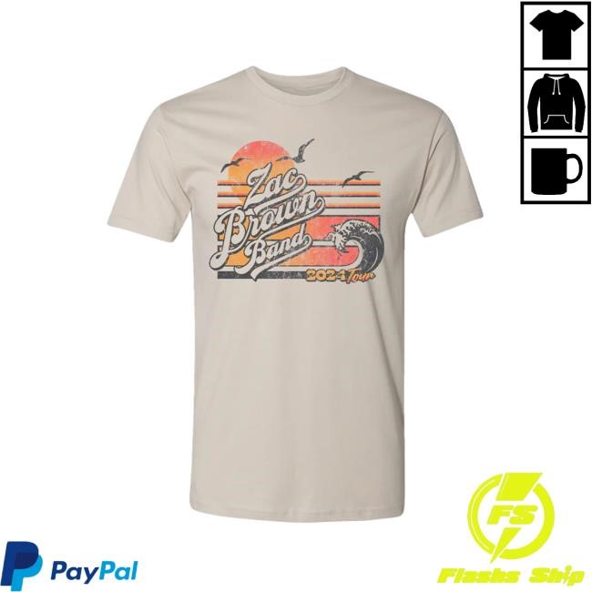 Zac Brown Band Retro Wave New Tee Zac Brown Band Merch