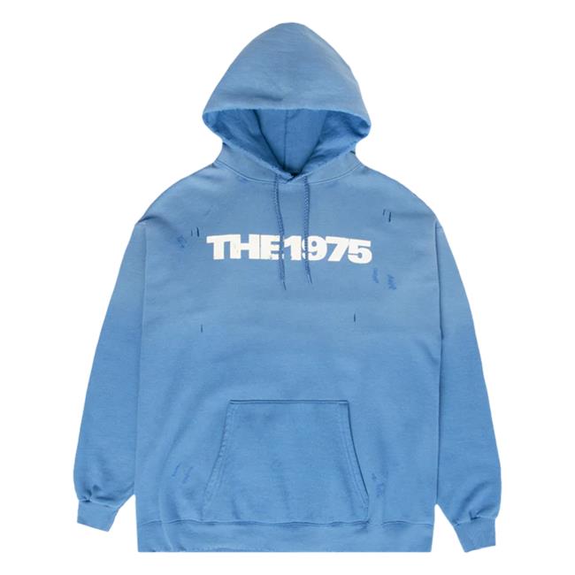 Official The 1975 Apparel Clothing Store Merch Shop The1975 Logo Distressed Blue Crewneck Sweatshirt