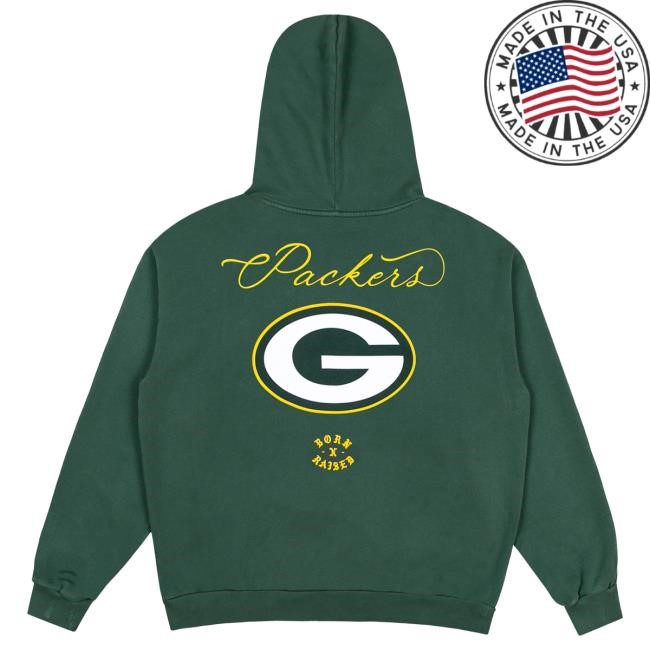 Official Born X Raised Merch Store Born X Raised + Packers Fine Line Hood: Green By Bxr Sport + NFL