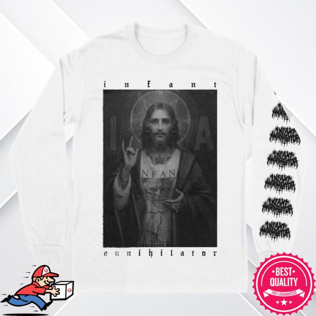 Official Indie Merch Store Infant Annihilator Jesus Long Sleeve Shirt White IndieMerchStore