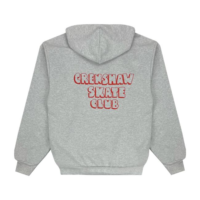 Official Crenshaw Skate Club Og Logo Popover Hoodie Grey