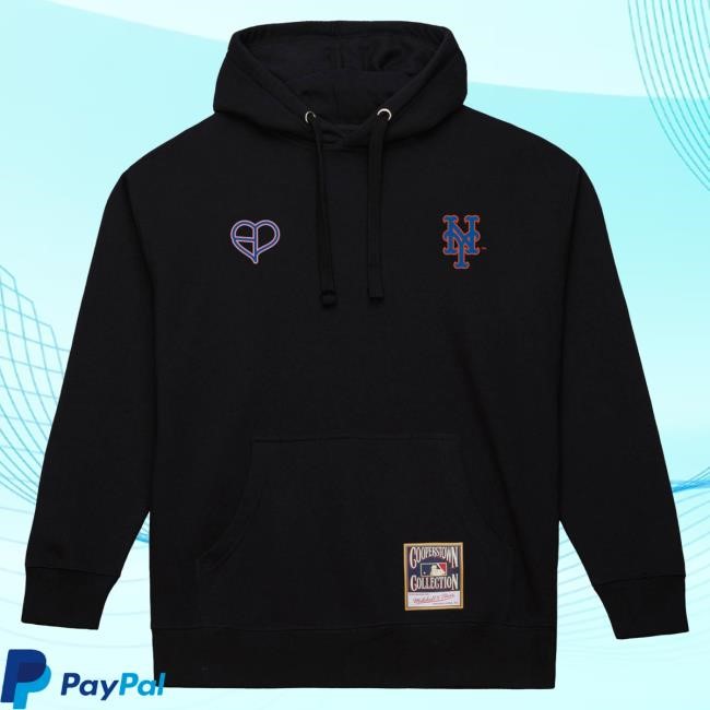New York Mets Mitchell & Ness X Blackpink Popover Hoodie - Black | Blackpink Merch Store Shop Official