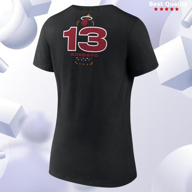 Bam Adebayo NBA Basketball Miami Heat Name Number Artwork Tee